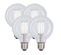 Harper Living 8 Watts G95 E27 Led Bulb Clear Globe Cool White Dimmable, Pack Of 4 Clear One Size