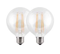 Harper Living 8 Watts G95 E27 Led Bulb Clear Globe Warm White Dimmable, Pack Of 2 Clear One Size