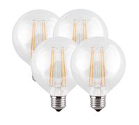 Harper Living 8 Watts G95 E27 Led Bulb Clear Globe Warm White Dimmable, Pack Of 4 Clear One Size