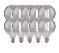 Harper Living 8 Watts G95 E27 Led Bulb Smoked Globe Cool White Dimmable, Pack Of 10