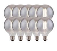 Harper Living 8 Watts G95 E27 Led Bulb Smoked Globe Cool White Dimmable, Pack Of 10 In Dark Grey Dark Grey One Size