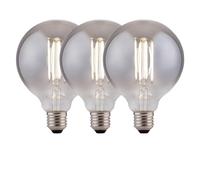 Harper Living 8 Watts G95 E27 Led Bulb Smoked Globe Cool White Dimmable, Pack Of 3 In Dark Grey Dark Grey One Size