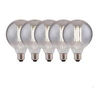 Harper Living 8 Watts G95 E27 Led Bulb Smoked Globe Cool White Dimmable, Pack Of 5 In Dark Grey Dark Grey One Size