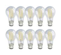 Harper Living 8 Watts GLS B22 BC Bayonet LED Light Bulb Clear Warm White Dimmable, Pack of 10 Harper Living Clear