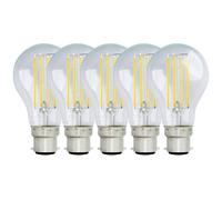Harper Living 8 Watts Gls B22 Bc Bayonet Led Light Bulb Clear Warm White Dimmable, Pack Of 5 Clear One Size
