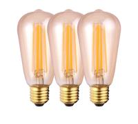 Harper Living 8 Watts ST64 E27 LED Bulb Amber Warm White Dimmable, Pack of 3 Harper Living Amber