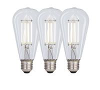 Harper Living 8 Watts St64 E27 Led Bulb Clear Cool White Dimmable, Pack Of 3