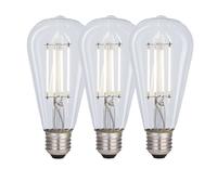 Harper Living 8 Watts ST64 E27 LED Bulb Clear Cool White Dimmable, Pack of 3 Harper Living Clear