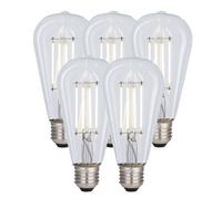 Harper Living 8 Watts St64 E27 Led Bulb Clear Cool White Dimmable, Pack Of 5 Clear One Size