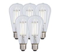 Harper Living 8 Watts St64 E27 Led Bulb Clear Cool White Dimmable, Pack Of 5 Clear One Size
