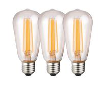 Harper Living 8 Watts ST64 E27 LED Bulb Clear Warm White Dimmable, Pack of 3 Harper Living Clear