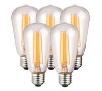 Harper Living 8 Watts ST64 E27 LED Bulb Clear Warm White Dimmable, Pack of 5 Harper Living Clear