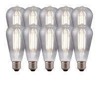 Harper Living 8 Watts St64 E27 Led Bulb Smoked Cool White Dimmable, Pack Of 10 In Mid Grey Mid Grey One Size