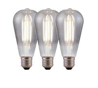 Harper Living 8 Watts ST64 E27 LED Bulb Smoked Cool White Dimmable, Pack of 3 in Mid Grey Harper Living Mid Grey