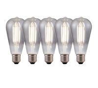 Harper Living 8 Watts ST64 E27 LED Bulb Smoked Cool White Dimmable, Pack of 5 in Mid Grey Harper Living Mid Grey