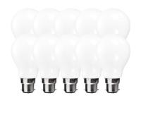 Harper Living 9 Watts Gls B22 Bc Bayonet Led Light Bulb Opal Warm White Dimmable, Pack Of 10 White One Size