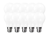 Harper Living 9 Watts Gls B22 Bc Bayonet Led Light Bulb Opal Warm White Dimmable, Pack Of 10 White One Size