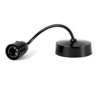 HARPER LIVING B22 Ceiling Pendant Light Fitting, 6 Inch (150mm) Black Plastic Lamp Holder, DIY Pendant Light Base for Kitchen Island Living Room Bedroom Dining Room, Indoor Lighting Fixture