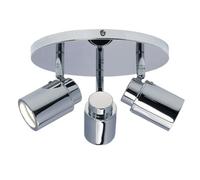 HARPER LIVING 3-Way Modern Ceiling Spotlight, Polished Chrome Finish Angle Adjustable, IP44 Waterproof GU10 Ceiling Spot Lights for Bathroom Living Room Kitchen Hallway, Bulbs Not Included