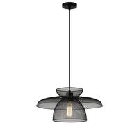 Harper Living Black Pendant Ceiling Light With Metal Mesh Shade, Hanging Industrial Light Black