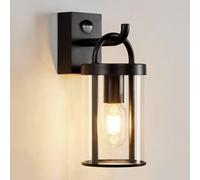 HARPER LIVING Outdoor Wall lights, Motion Sensor Lights Outdoor, Black Retro PIR Outside Lights With Sensor, Contemporary Industrial Wall Lantern, Weatherproof IP65 Porch Light, Wall Sconce Front Door