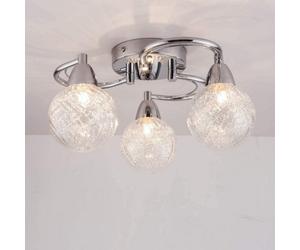 Harper Living Bolla 3Xg9 Energy Saving Led Semi Flush Ceiling Light, Swirl Arms, Polished Chrome Finish, Warm White (3000K), Bulbs Included