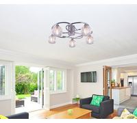 Harper Living Bolla Led 5-Lights Energy Saving Led Ceiling Light, Polished Chrome, Natural White (4000K), Bulbs Included