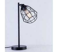 Harper Living Caged Table Lamp, Switch Included, E27 Cap, Black Vintage Finish, Led Compatible