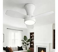 HARPER LIVING Ceiling Fan Light with Remote, 40W 2100LM LED Dimmable Fan Lamp, 3 Colours, 3 Speeds & 2 Timers, Detachable Compact Fan Light Ceiling for Bedroom Living Room Home Office, White