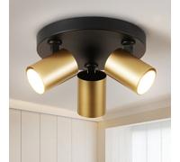 Harper Living Ceiling Spotlights, Gu10 Adjustable Spotlight Black & Gold, Rotatable Round Modern Ceiling Lighting