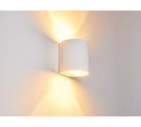 Harper Living Ceramic Cylinder Wall Light, Up/down White Paintable G9 Socket (No Bulb)