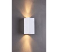Ceramic Rectangle Shaped Wall Light 2 lights Up and Down White Paintable GU10 (NO BULBs) Harper Living White One Size