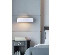 Harper Living Ceramic Semi-Circle Wall Light Up And Down Light White Paintable Finish E14 (No Bulb) White One Size