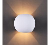 Harper Living Round Modern Indoor Ceramic Wall Light, Up/Down Light, 1Xg9 Bulb Cap, White