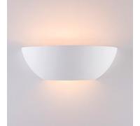 Harper Living Ceramic Up/down Wall Light, Open Semi-Circle Shade, 1Xe14 Bulb Cap 40 Watts Maximum, White Finish
