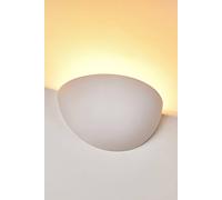 Harper Living Ceramic Wall Light Bowl Shaped Uplighter White Paintable Finish E14 (No Bulb) White One Size