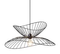 Contemporary Medium Black Pendant Ceiling Light Twin Shades made with curved metal threads Harper Living Black One Size