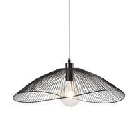 HARPER LIVING Pendant Ceiling Light, Modern Black Light Pendant Decorative Shade with Curved Metal Threads, Pendant Lighting Fixtures for Dining Room Living Room Hallway, 65cm Diameter Medium