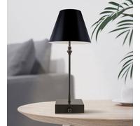 Harper Living Cordless Table Lamp, Modern Led Rechargeable Lamp With Dimmer Switch-Black Black