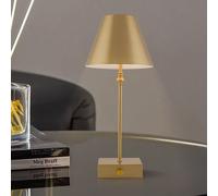 HARPER LIVING Rechargeable Table Lamp, 5200mAh Battery Operated Wireless Lamp with Dimmer Switch, Modern LED Desk Lamp, 3000K Warm White, Bedside Table Light for Study Room Bedroom Office-Gold