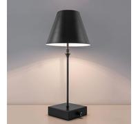 HARPER LIVING Cordless Table Lamp with Dimmer, 5200mAh Rechargeable LED Desk Light, 3000K Warm White Bedside Lamp for Office, Bedroom, Reading (Black)