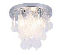 Harper Living Crystal Bathroom Ceiling Light 3Xg9 Cap Type Modern Circular Crystals In Metallic Silver Metallic Silver One Size