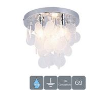 Harper Living Crystal Bathroom Ceiling Light 3Xg9 Cap Type Modern Circular Crystals In Metallic Silver Metallic Silver One Size