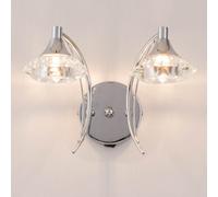 Harper Living Double Wall Light & Sconce Polished Chrome Finish in Silver Harper Living Silver