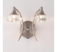Harper Living Double Wall Light & Sconce Satin Nickel Finish in Light Grey Harper Living Light Grey