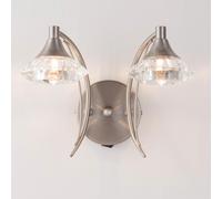 Harper Living Double Wall Light & Sconce Satin Nickel Finish in Light Grey Harper Living Light Grey