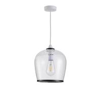 HARPER LIVING Easy Fit Pendant Light Glass Shade with Bubbles, Matt Black Finish, 22CM Diameter, E27/B22 Lamp Shade with Reducer Ring for Ceiling Lighting