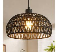 Harper Living Easy Fit Handwoven Rope Ceiling Light Shade, E27/b22 Black Black One Size