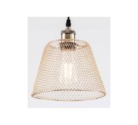 HARPER LIVING Penadant Ceiling Light Shade, Easy Fit Compact Vintage Lamp Shades, Gold Wire Mesh Basket, Metal Lampshades for Bedroom Ceiling Light Pendant (Gold)