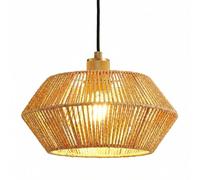 HARPER LIVING Easy Fit Pendant Light Shade, Handwoven Rope Ceiling Lampshade with Reducer Ring, 30×30×14 cm E27/B22 Drum Lamps Shade for Ceiling, Bedroom Living Room Hallway Lighting